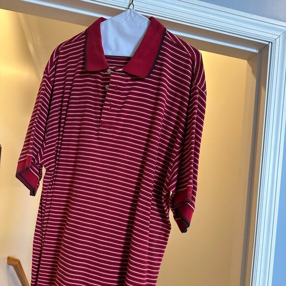 Greg Norman Red Striped Mens XL Golf Shirt - Picture 1 of 1